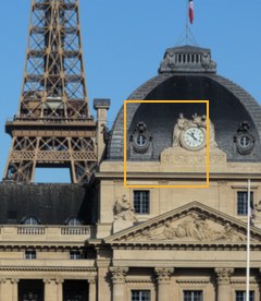 École Militaire, Paris, full frame with the crop area marked